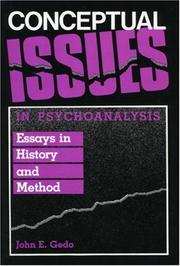 Cover of: Conceptual issues in psychoanalysis: essays in history and method