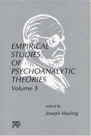 Cover of: Empirical Studies of Psychoanalytic Theories, Volume 3 | Joseph Masling