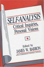 Cover of: Self-Analysis: Critical Inquiries, Personal Visions