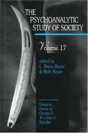 Cover of: The Psychoanalytic Study of Society, V. 17: Essays in Honor of George D. and Louise A. Spindler (Psychoanalytic Study of Society)