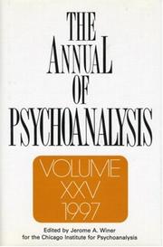 Cover of: The Annual of Psychoanalysis, V. 25 (Annual of Psychoanalysis)