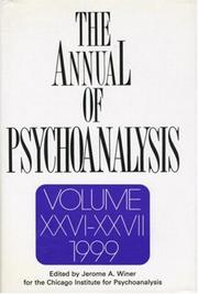 Cover of: The Annual of Psychoanalysis, V. 26/27 (Annual of Psychoanalysis)