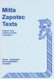 Cover of: Mitla Zapotec texts by Morris Stubblefield and Carol Stubblefield, compilers ; Jerónimo Quero ... [et al.], narrators.