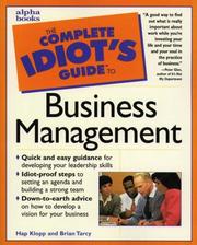 The Complete Idiots Guide To Business Management 1998