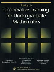 Cover of Readings in cooperative learning for undergraduate mathematics