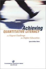 Cover of: Achieving Quantitative Literacy: An Urgent Challenge for Higher Education (Maa Notes)