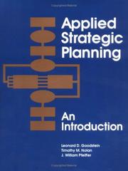 Cover of: Applied strategic planning by Leonard David Goodstein