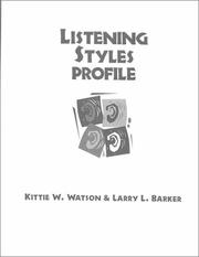 Cover of: Listening Styles Profile, Combo Package by Kittie W. Watson, Larry L. Barker, James Weaver