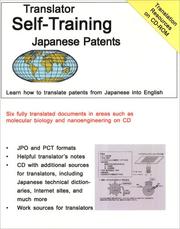 Book cover: Translator Self-Training--Japanese Patents | Morry Sofer