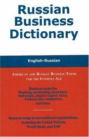 Cover of: Russian business dictionary