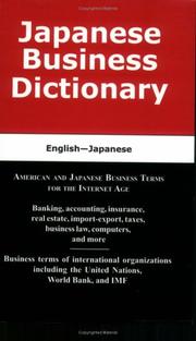 Cover of: Japanese business dictionary