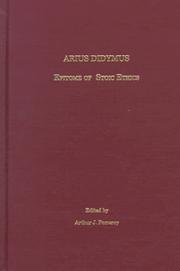 Cover of: Arius Didymus: Epitome of Stoic Ethics