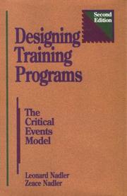 Designing training programs by Leonard Nadler