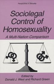 Cover of: Sociolegal control of homosexuality by edited by Donald J. West and Richard Green.