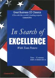 Cover of: In Search of Excellence by Thomas J. Peters