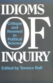 Cover of: Idioms of Inquiry: Critique and Renewal in Political Science (Political Theory : Contemporary Issues)