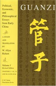 Cover of: Guanzi: Political, Economic, And Philosophical Essays From Early China; A Study And Translation (C & T Asian Translation Series) (C & T Asian Translation Series)