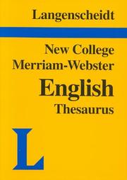 Cover of: Langenscheidt's New College Merriam-Webster: English Thesaurus