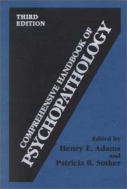 Cover of: Comprehensive Handbook of Psychopathology, Third Edition