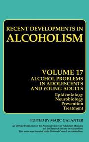 Cover of: Recent Developments in Alcoholism  by Marc Galanter