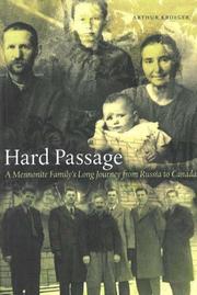 Cover of: Hard Passage by Arthur  Kroeger, Arthur Kroeger