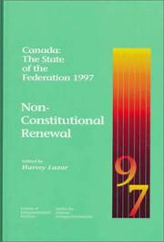 Cover of: Canada: The State of the Federation 1997 : Non-Constitutional Renewal (Institute of Intergovernmental Relations)