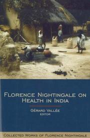 Cover of: Florence Nightingale on Health in India by Gérard Vallée