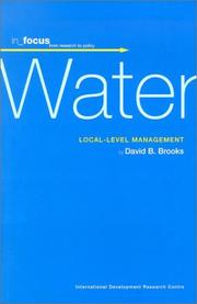 Cover of: Water: local-level management