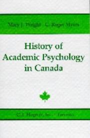 Cover of: History of academic psychology in Canada