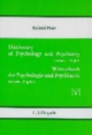 Cover of: Dictionary of Psychology and Psychiatry: German-English/Worterbuch Der Psychologie Und Psychiatrie : Deutsch-English