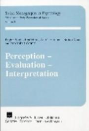 Cover of: Perception, evaluation, interpretation