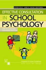 Cover of: Effective consultation in school psychology by Ester Cole & Jane A. Siegel (editors).