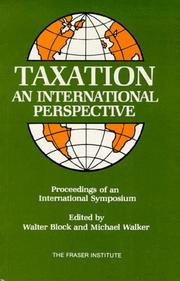 Cover of: Taxation: An International Perspective