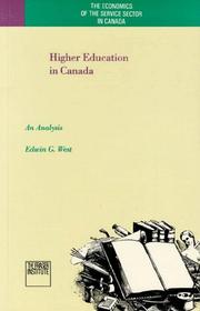 Cover of: Higher education in Canada by West, E. G.