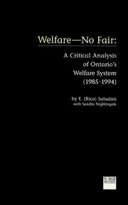 Cover of: Welfare--no fair by E. Sabatini