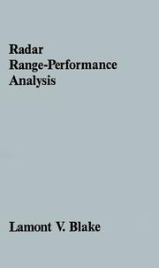 Cover of: Radar range-performance analysis by Lamont V. Blake