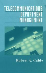 Cover of: Telecommunications Department Management (Artech House Telecommunications Library)