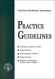 Cover of: American Psychiatric Association practice guidelines