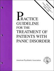 Cover of: Practice guideline for the treatment of patients with panic disorder.