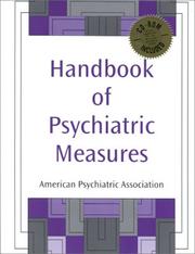 Cover of: Handbook of Psychiatric Measures