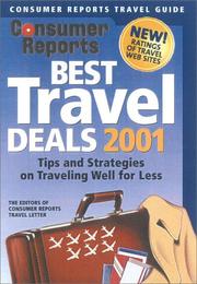 Cover of: Consumer Reports Best Travel Deals 2001 by Donna Heiderstadt, Consumer Reports