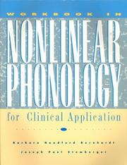 Cover of: Workbook in nonlinear phonology for clinical application