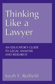 Cover of: Thinking Like a Lawyer by Sarah E. Redfield