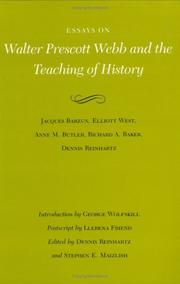 Cover of: Essays on Walter Prescott Webb and the teaching of history