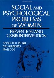 Cover of: Social and psychological problems of women | 