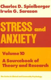 Cover of: Stress And Anxiety: A Sourcebook of Theory & Research (Stress & Anxiety)