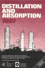 Cover of: Distillation and absorption, 1987: a three-day symposium