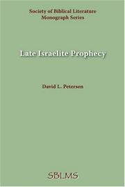 Cover of: Late Israelite Prophecy by David L. Petersen