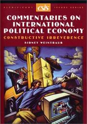 Cover of: Commentaries in International Political Economy: Constructive Irreverence (Csis Significant Issues Series)