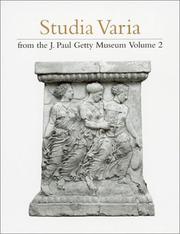 Cover of: Studia Varia from the J. Paul Getty Museum, Volume 2 (Occasional Papers on Antiquities) | 